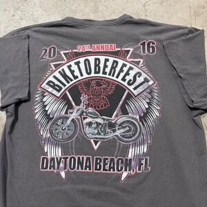 Y2K Biketoberfest 2016 Daytona Beach FL Motorcycle Biker‎ T-Shirt Grey Mens XL